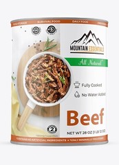 MOUNTAIN ESSENTIALS Fully Cooked Ready to Eat Canned Beef 28 Oz | Pack of 1