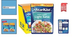 Chunk Light Tuna in Water, 2.6 oz Single-Serve Pouches, Dolphin Safe & Delicious