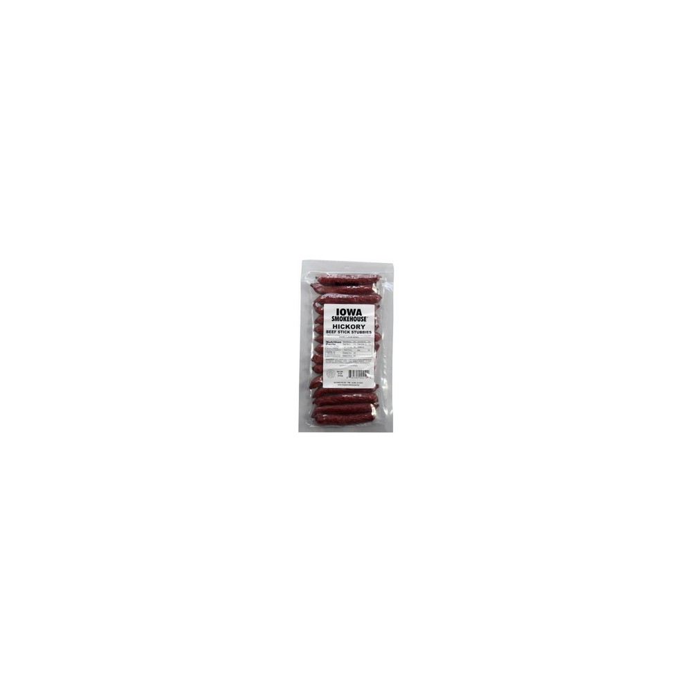 Iowa Smokehouse IS-8BSTH Beef Stick Stubbies, Hickory, 8-oz. – Quantity 12