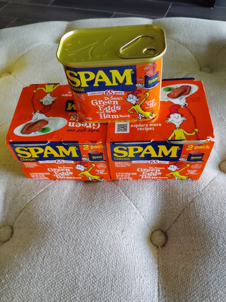 Spam Classic Green Eggs And Ham SPAM LIMITED EDITION (4) 12oz Cans) (6/2028)