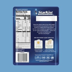 Chunk Light Tuna Pouch, 12 Pack, Wild Caught, 19g Protein, Low Calorie Snacks