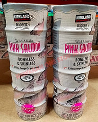 12 WILD CAUGHT ALASKAN PINK SALMON Kirkland Signature 12 Cans – 6 oz Each FRESH