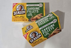 Season Sardine Fillets in Olive Oil WILD CAUGHT 4x rich Omega-3 (Pack of 4)