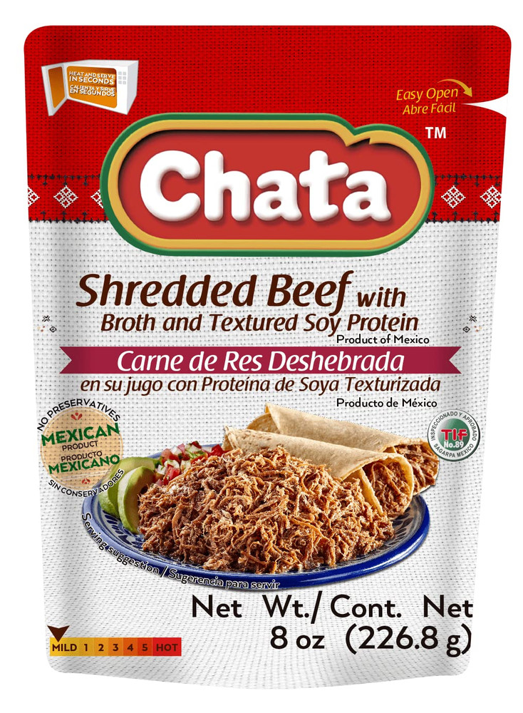 Authentic Carne De Res Deshebrada, Seasoned Shredded Beef, 8 Oz, Pack of 1
