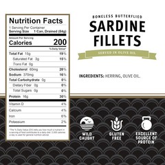 Boneless Butterflied Sardines in Olive Oil Canned 3.75 oz Pack of 12 Sardine Tin