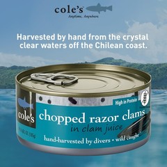 COLES CANNED AND CHOPPED CLAMS – Harvested in Crystal Clear Water, Gluten Fre…
