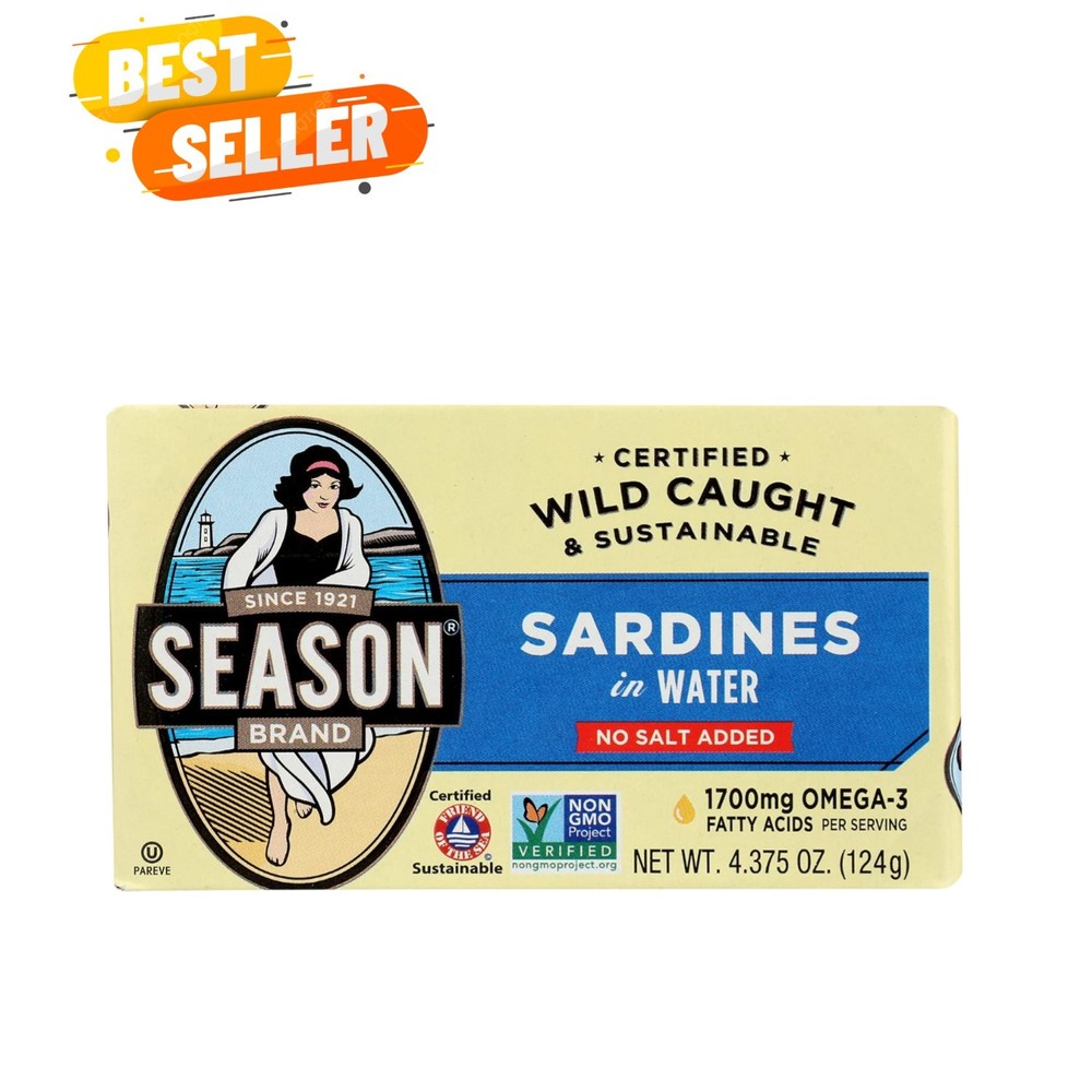 No Salt Added in Water Sardine, 4.375 oz