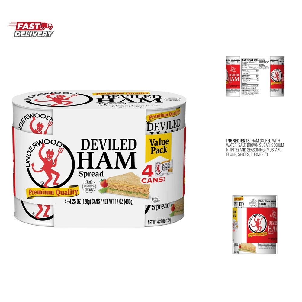 Deviled Ham Spread, 4.25 Ounce Pack of 4