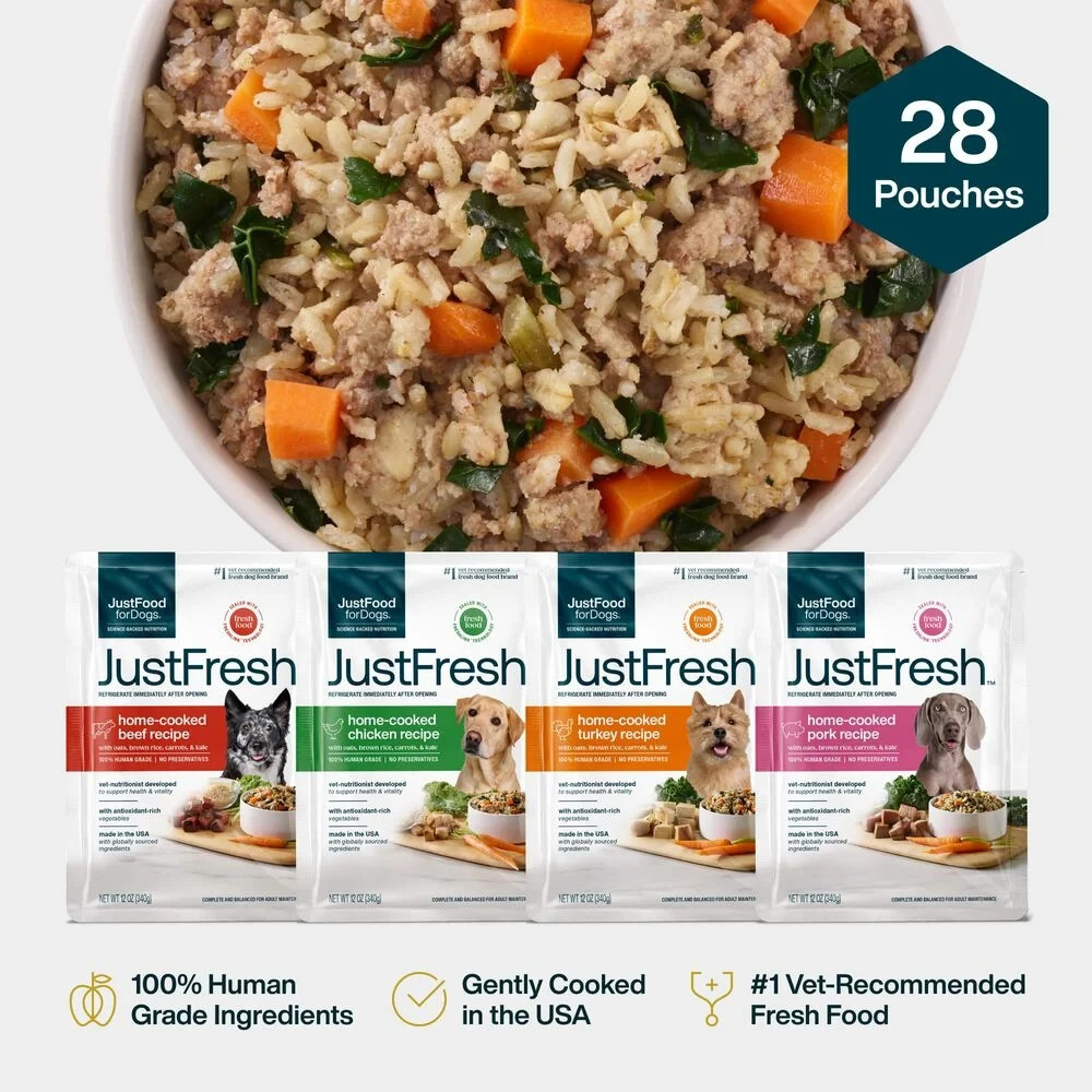 JustFresh Home-Cooked Variety Pack – Beef, Chicken, Pork, Turkey (28 Pack)