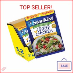 StarKist Less Sodium Premium White Chicken – 2.6 oz Pouch (Pack of 12)