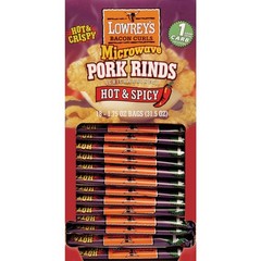 Lowrey’s Bacon Curls 1.75 Oz. Hot & Spicy Pork Rinds 114980 Pack of 18 Lowrey’s