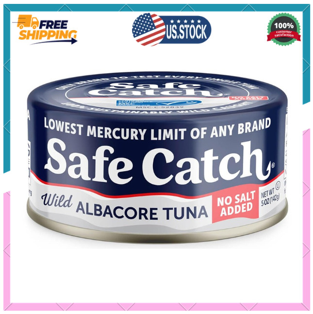 Safe Catch Canned Lowest Mercury Limit Albacore Tuna 5 Ounce 12 Pack Wild Caught