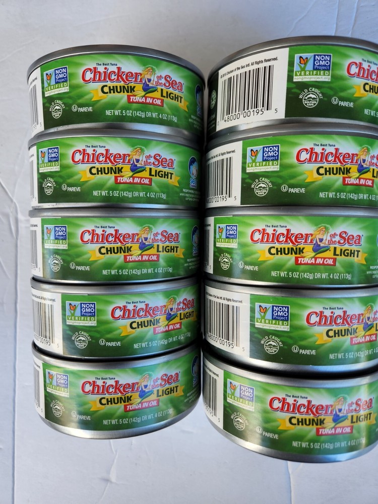 10 PACK CHICKEN OF THE SEA CHUNK LIGHT TUNA IN OIL 0.5 OZ EACH NEW 10/2024