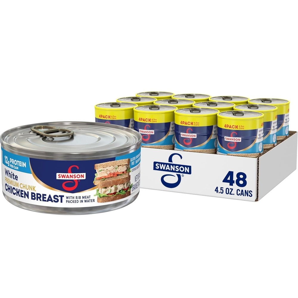 Swanson Chunk Chicken Breast, 4.5 oz Cans – Gluten-Free & Ready-to-Eat