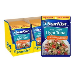 Flavor Fresh Chunk Light Tuna in Sunflower Oil – 24 Snack Packs, 140 Calories