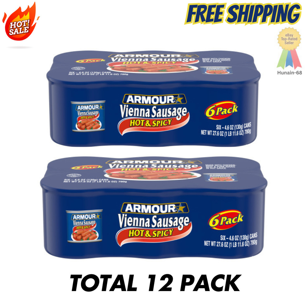 Armour Hot and Spicy Vienna Sausage, 4.6 Ounce [12-Cans]