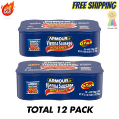 Armour Hot and Spicy Vienna Sausage, 4.6 Ounce [12-Cans]