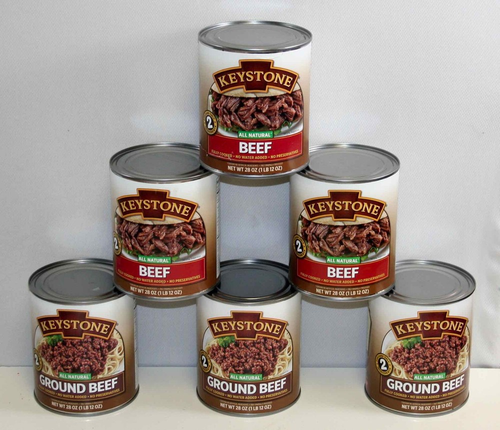 KEYSTONE Beef & Ground Beef ALL NATURAL 6 cans mixed – 28 OZ each 168 oz total
