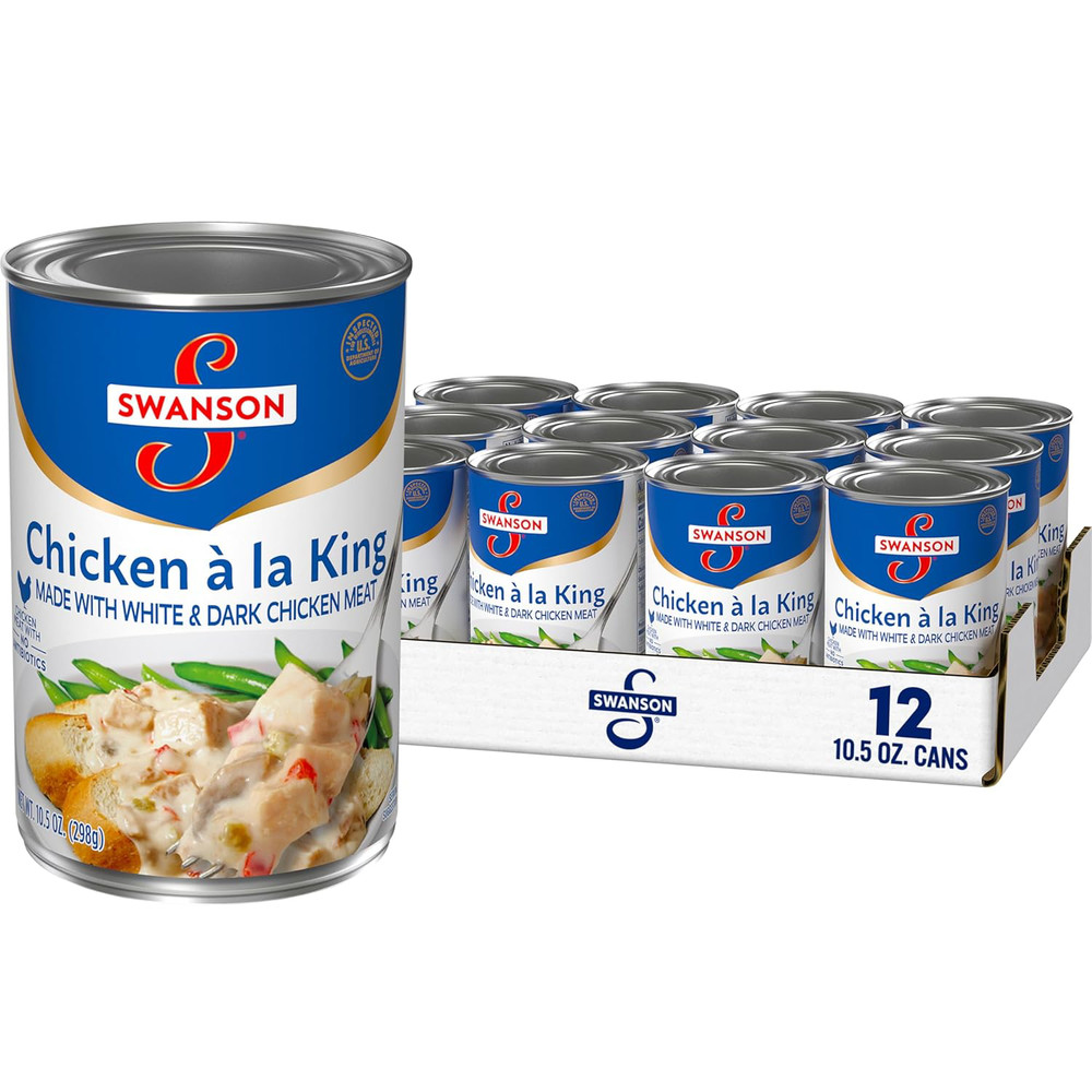 Swanson Canned Chicken a la King 10.5 oz – 12 Cans Bulk Pack for Meal Prep