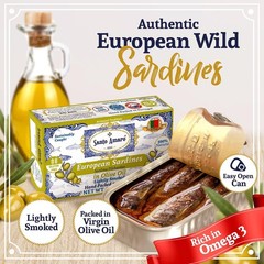 Wild Caught European Sardines in Olive Oil – Hand-Packed Portugal, 12pk