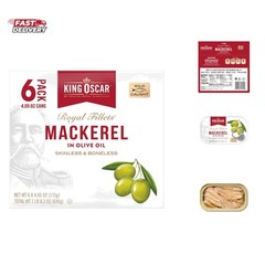 Mackerel in Olive Oil, 4.05 Ounce Can Pack of 6, Packaging May Vary, Skinless…