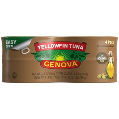New Genova Premium Yellowfin Tuna in Olive Oil 4 – 5 oz cans – Best Price 1 day.