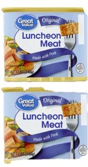 Lot Of 2- Great Value High Protein Luncheon Meat (Made With Pork) 12oz Cans