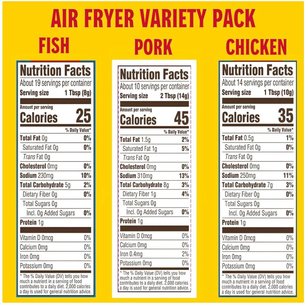 Cajun Air Fry Seasoning – Chicken, Fish & Pork – 6 Pack