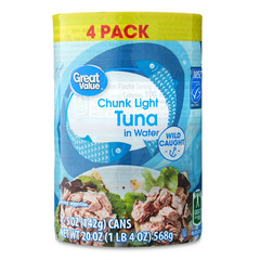 Great Value Chunk Light Tuna in Water 5 oz 4-Pack 12-Pack