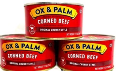OX & Palm Corned Beef with Juices Original Chunky Style 11.5 oz (Pack of 3)