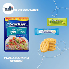 Lunch-To-Go Mix Your Own Tuna Salad, Chunk Light Tuna Pouch, 4.5 Ounce Kit, 1 Pa