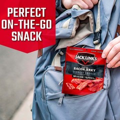 Jack Link’s Bacon Jerky, Hickory Smoked – Flavorful Ready to Eat Meat Snack
