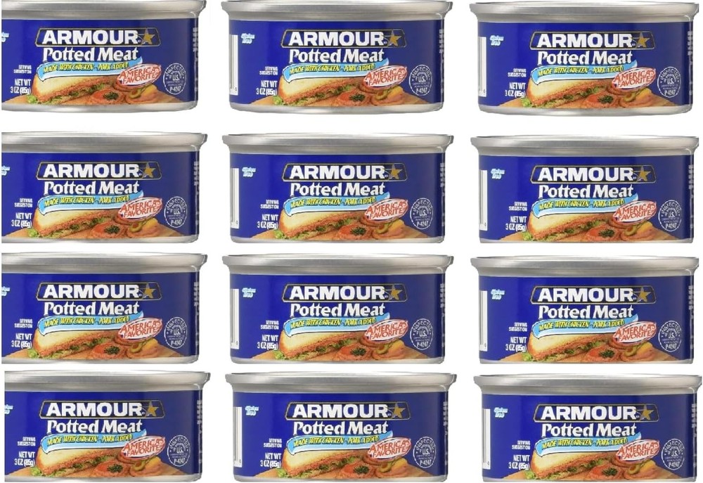Pack Of 12 Potted Meat made with Chicken and Pork 3 oz.