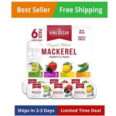 Skinless & Boneless Mackerel Variety Pack, 4.05-Ounce Cans Pack of 6, Skinles…