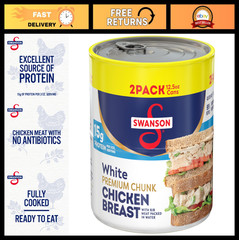 Premium Chunk Chicken Breast in Water, 12.5 oz – Pack of 2, Rib Meat, Canned Pro