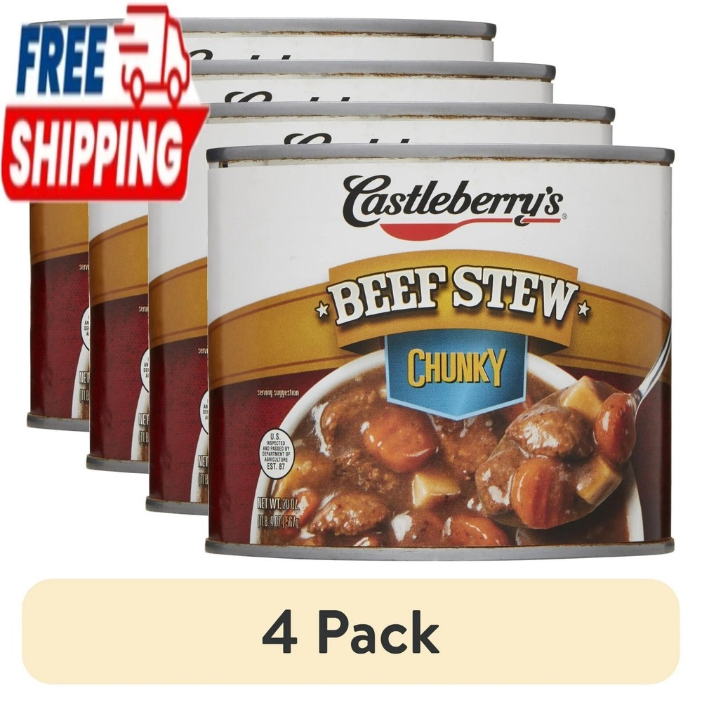 (4 pack) Castleberry’s Chunky Beef Stew, 20 oz Can
