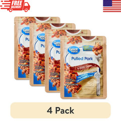 Great Value Pulled Pork in BBQ Sauce Ready To Eat 2.6 Oz Pouch 4 Pack