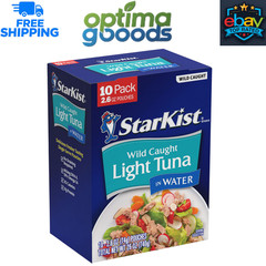 StarKist Chunk Light Tuna in Water 2.6oz Pouch (10 Pack) Ready to Eat, 17g Prote