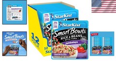 Nutritious 4.5oz Jambalaya Bowls – Tuna, Rice & Beans, Pack of 12, Omega-3 Rich