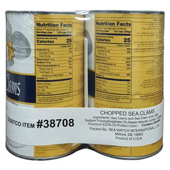 Chopped Sea Clams 2/51 Oz. premium quality,Freshly Shucked & Packed,Ready to Use