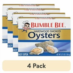 (4 pack) Fancy Smoked Oysters, 3.75 oz Can