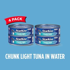 StarKist Chunk Light Tuna in Water (4-Pack) – High-Protein Pantry Staple