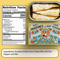 Sardine Quad 4-Pack (2x Sardines with Lemon, 2x Sardines with Hot Pepper) | W…