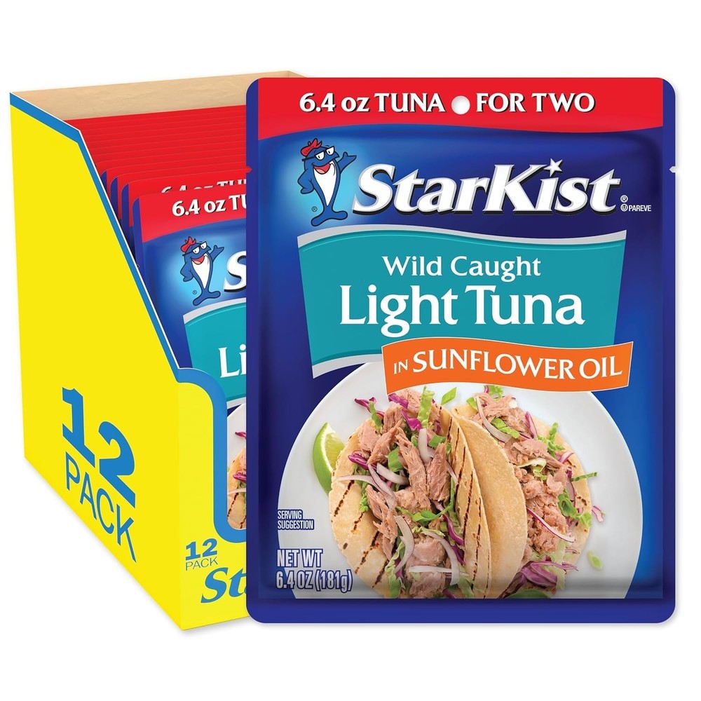 Chunk Light Tuna in Sunflower Oil 6.4 Oz Pack of 12 Cans
