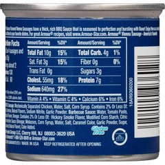 BBQ Flavored Ready to Eat Canned Vienna Sausage 7g Protein Low Sodium Canned