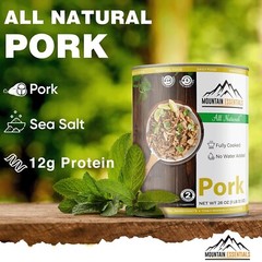MOUNTAIN ESSENTIALS Fully Cooked Ready to Eat Canned Pork 28 Oz | Pack of 1