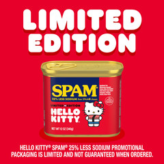 (4 pack) SPAM 25% Less Sodium, Canned Meats, 7 g Protein, Shelf-Stable, 12 oz