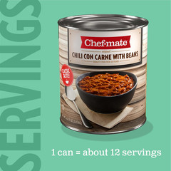 Beef Chili, Canned Beans with Meat, 6 Lb 11 Oz (#10 Can Bulk)