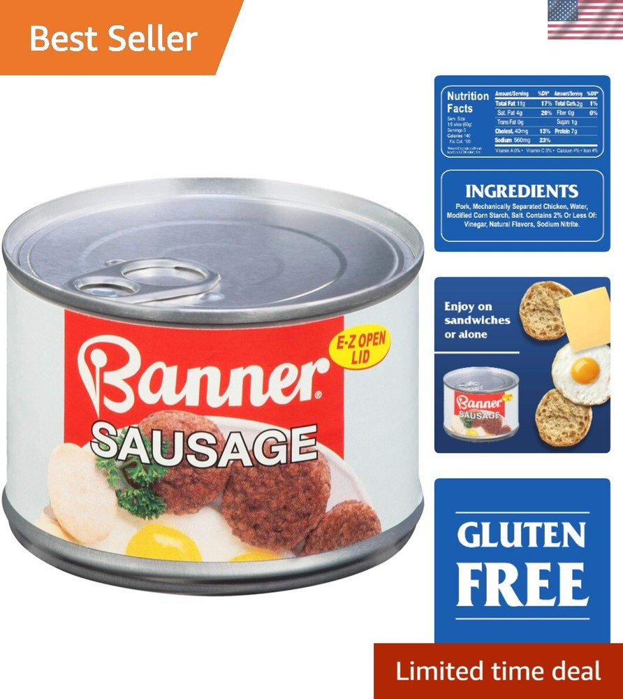Versatile Banner Sausage Canned Sausage, 10.5 oz – Perfect for On-the-Go Meals