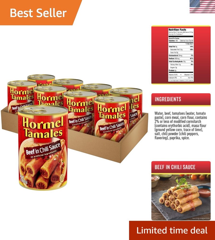 Delicious Ready-to-Eat Beef Tamales 8-Pack – Flavorful, Protein-Rich Treat